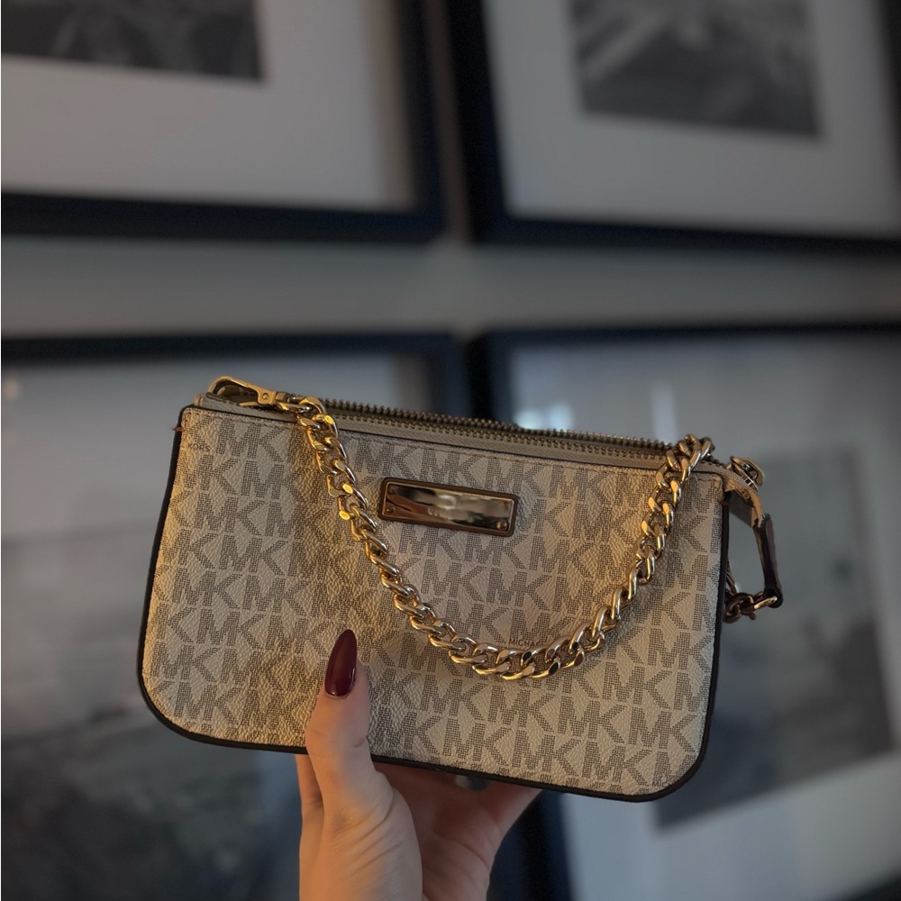 Michael Kors Beige and Gold Chain Bag